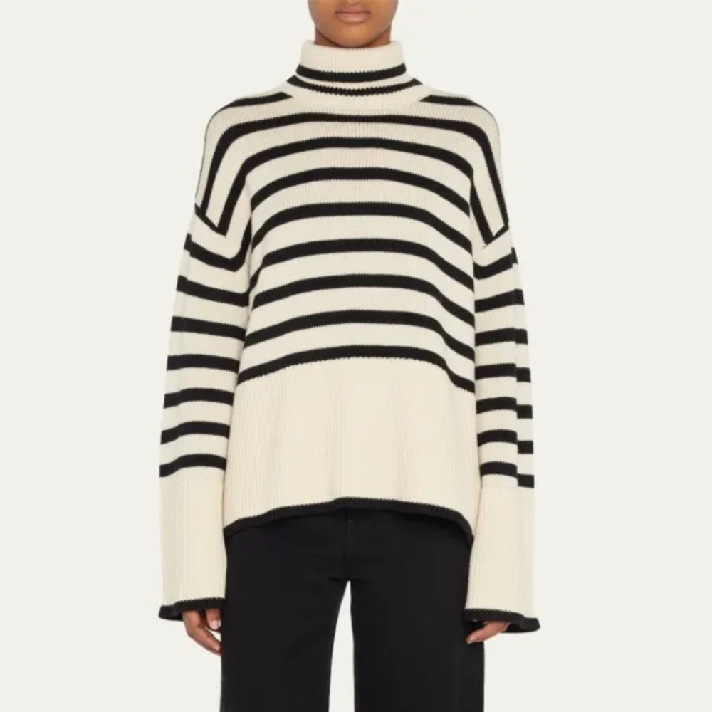 Toteme Signature Stripe Wool Turtleneck in XXS